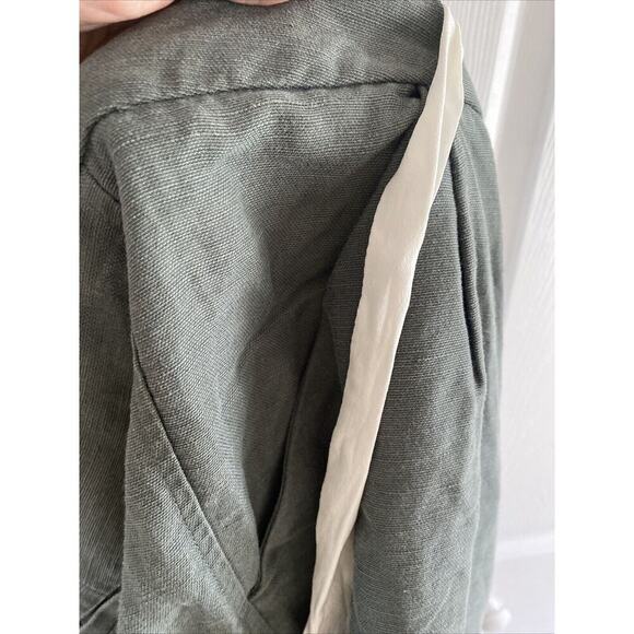 Wilfred Aritzia Cuffed Drawstring Green Linen Blend Casual Pants Vacation 8 - Picture 11 of 11